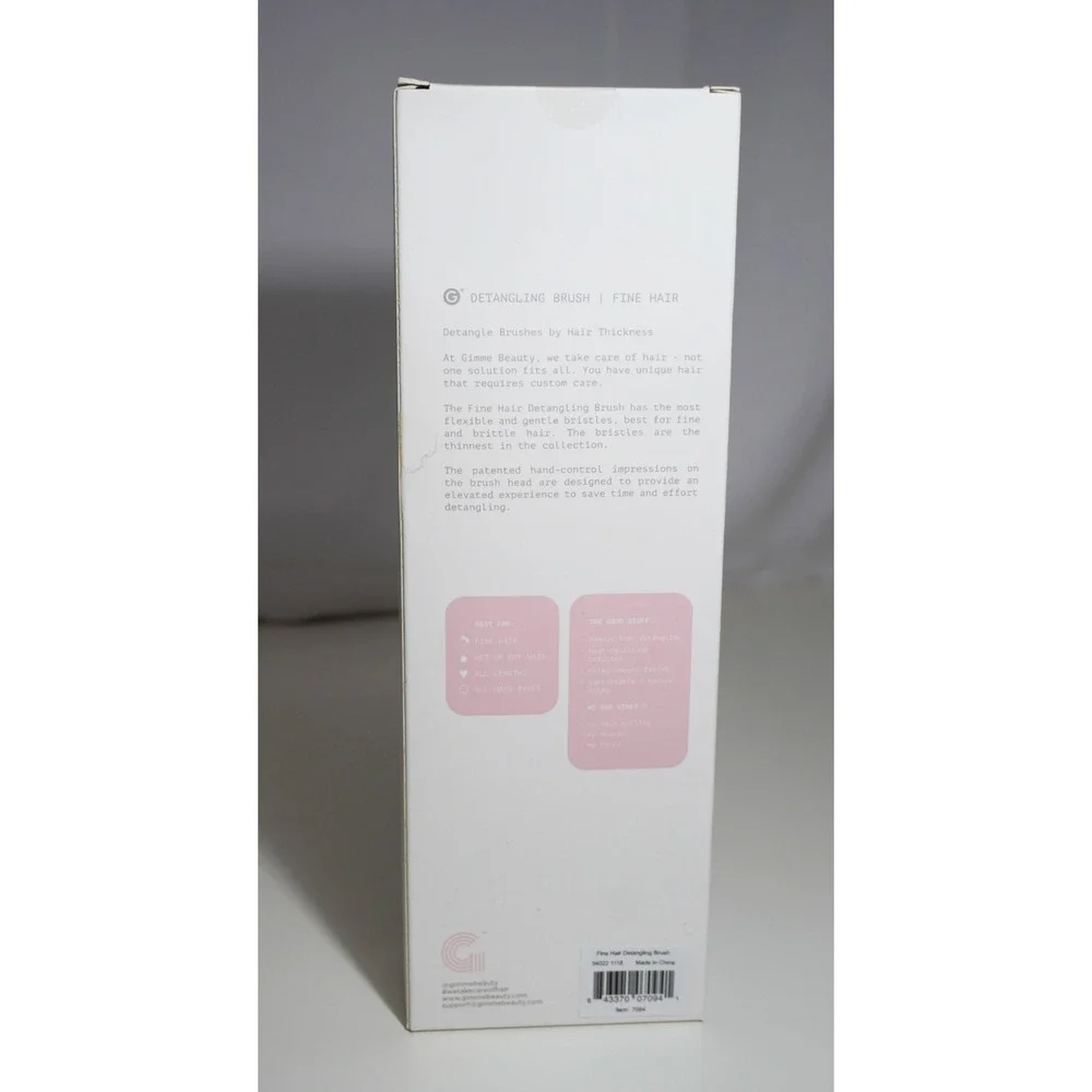 NEW IN BOX Gimme Beauty Fine Hair Detangling Hair Brush Black